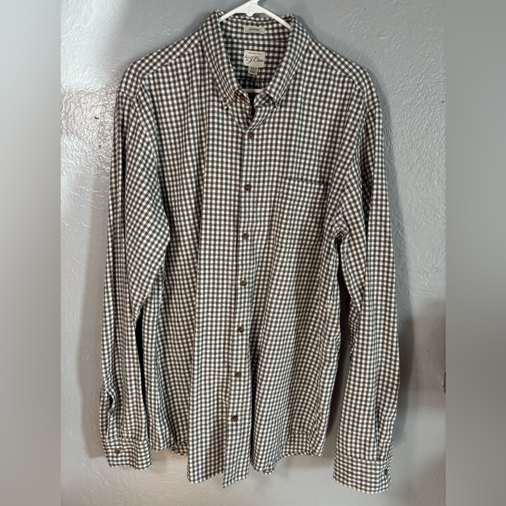 J. Crew Brushed Twill‎ Shirt Mens XLarge T Casual Button Down gingham classic